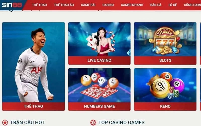 Kho trò chơi cá cược đa dạng trên Sin88